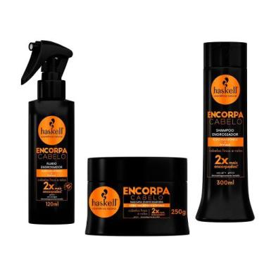 Imagem de Haskell Encorpa Cabelo Kit - Finalizador + Máscara + Shampoo, Kit