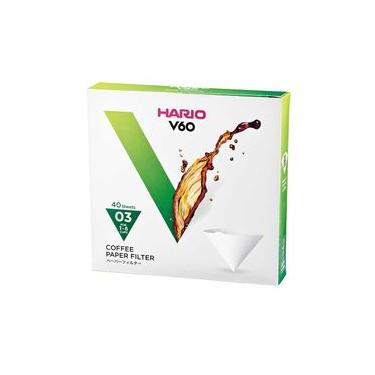 Imagem de Filtro Hario V60 Branco 40 unidades Tamanho 03 Filtro Branco para Coador Hario V60 Tamanho 03 - 40 unidades