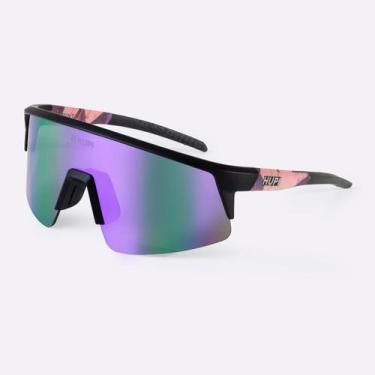 Imagem de Óculos HUPI Sprint Preto e Roxo Lente Roxo Espelhado, Preto, Roxo, UNI