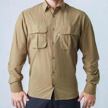 Imagem de Camisa de Pesca Masculina Classic Pro Caqui - Mar Negro, G2