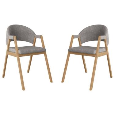 Imagem de Kit 2 Cadeiras Para Mesa de Jantar Moderna Linho - Balaqui