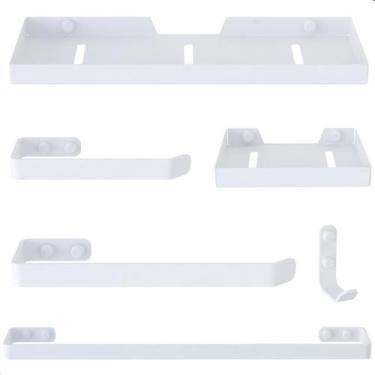 Imagem de Kit Acessórios Para Banheiro Branco 6 Peças MAX - MetalCromo
