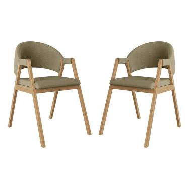 Imagem de Kit 2 Cadeiras Para Mesa de Jantar Moderna Linho - Balaqui