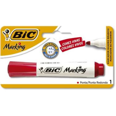 Imagem de Pincel Marcador Quadro Branco Bic Canetao Caneta Vermelho Recarregável