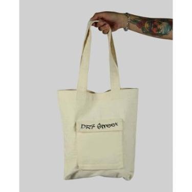 Imagem de Bolsa DR7 Street Ecobag Cotelê - Grafite/Bege-Unissex