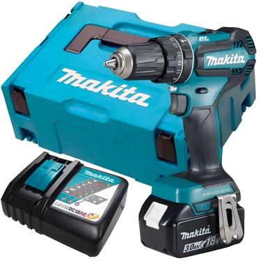 Imagem de Parafusadeira e Furadeira de Impacto com Bateria 18 Volts Bivolt - DHP485RF1J - MAKITA