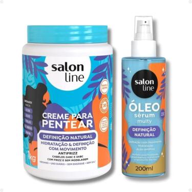 Imagem de Kit Salon Line Definição Natural: 1 Creme de Pentear 1kg e 1 Óleo Sérum 200ml