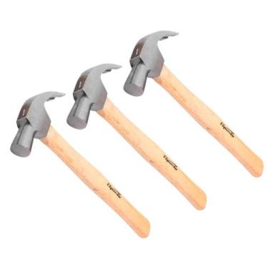 Imagem de Kit 3 Martelos Unha 23mm Aço Forjado Cabo Madeira Troya Tools