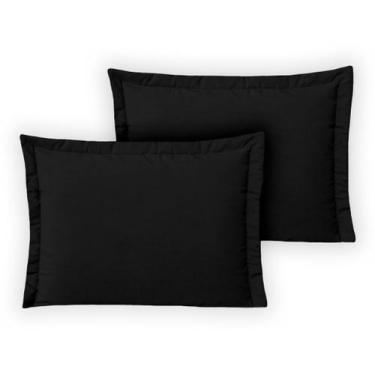 Imagem de 2 Fronhas Com Abas em 3 lados 70cm x 50cm Percal 180 Fios - Bem Me Que
