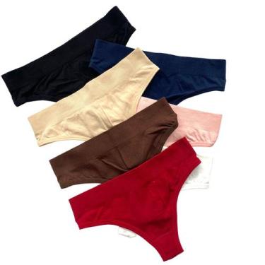 Imagem de Kit Com 5 Calcinha Tanga Fio Dental Cós Sem Costura Conforto COR:SORTI