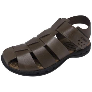 Imagem de Sandália Masculina Couro Confortavel Tira Pratica Itapua