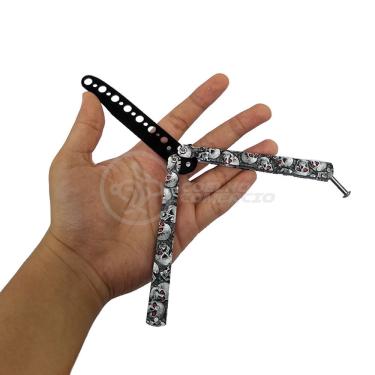 Imagem de Canivete Skull Caveira Treinamento Manobras Faca Borboleta