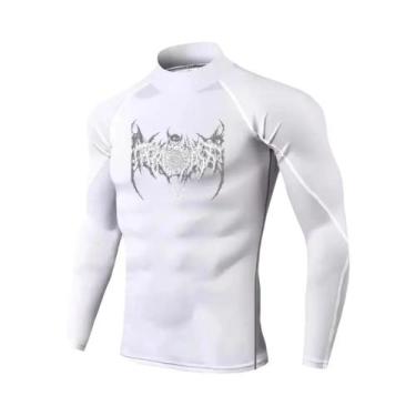 Imagem de Camisa De Compressão Masculina Y2K De Gola Alta Para Fitness, Secagem 