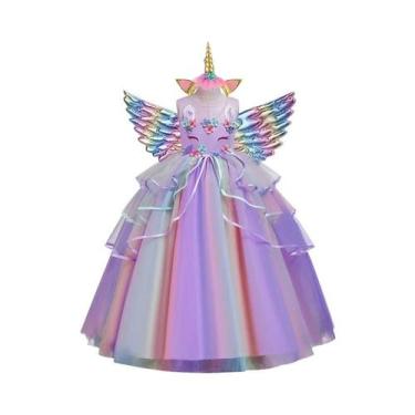 Imagem de Vestido De Festa De Casamento Para Meninas Com Tema De Unicórnio E Arc