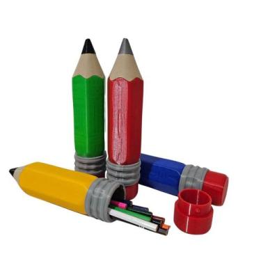 Imagem de Estojo Escolar Criativo Lápis Gigante Organizador De Mesa 3D Resistent