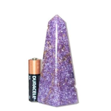 Imagem de Obelisco Lepidolita Mica Natural 10 a 12 cm 100 a 200 g - Tipo B - Cri