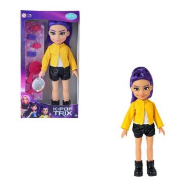 Imagem de Boneca K-Pop Trix Lumi Roxo 37cm Brinquedo Infantil Fashion Estilo Kpo