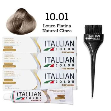Imagem de 3 Unidades Coloração 10.01 Louro Platina Natural Cinza  Itallian Color