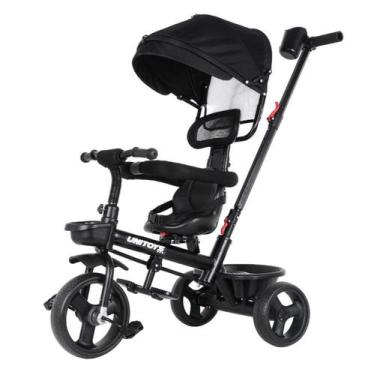 Imagem de Triciclo Com Empurrador Confort Preto - UNITOYS