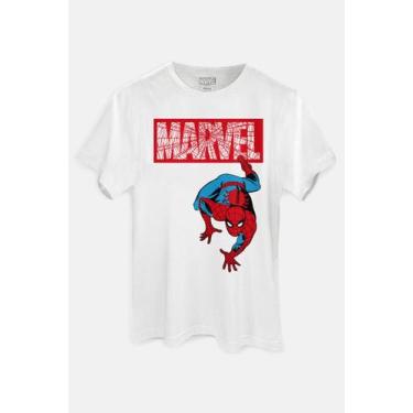 Imagem de Camiseta Marvel Logo Homem Aranha - Piticas, G2, Branco, Unissex