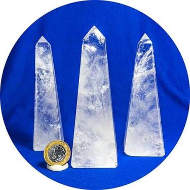 Imagem de Obelisco Quartzo Cristal Pedra Natural 18 a 20 cm 400 a 600g - Tipo B 