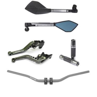 Imagem de Guidão Alto Manopla Manete Retrovisor Xt Crosser Lander - NoBrand, Tit