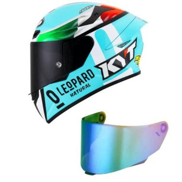 Imagem de Capacete Kyt Tt Course Leopard Dennis Fogia Mais Viseira Camaleão, 56