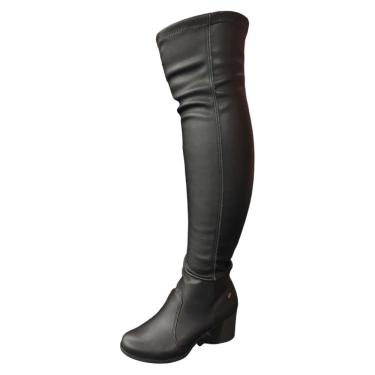 Imagem de Bota Feminina Over Salto Bloco Medio Confortavel Leve Dakota