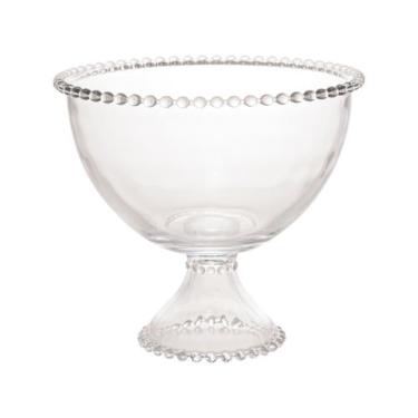 Imagem de Saladeira 21 cm de cristal com pé transparente Pearl Wolff - 28389