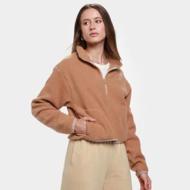 Imagem de Jaqueta New Balance Fleece Feminina, Bege claro, M