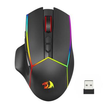 Imagem de Mouse gamer sem fio redragon axe pro rgb m814rgb-pro preto