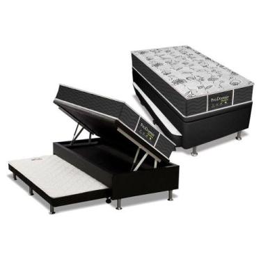 Imagem de Conjunto Box Baú Solteiro: Colchão Molas Probel Prolastic ProDormir Sl