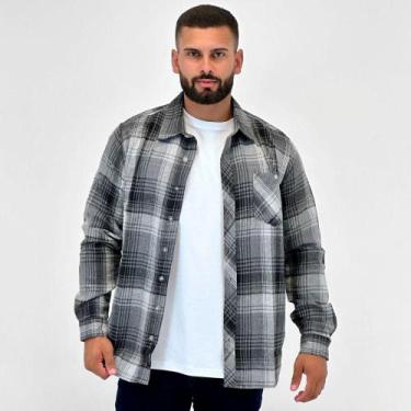 Imagem de Camisa Invicci Xadrez Flanela com Bolso Manga Longa Masculina, G, Xadr