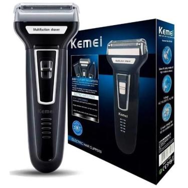 Imagem de Barbeador Aparador de pelos 3X1 Kemei Sem Fio 3 Pentes Bivolt - CTMD
