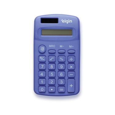 Imagem de Calculadora de Bolso Elgin 8 Dígitos com Desligamento Automático Visor LCD Dupla Alimentação Azul