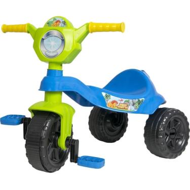 Imagem de Triciclo Kemotoca Dino Infantil para Crianças a Partir de 24 Meses Azul e Verde Kendy Brinquedos