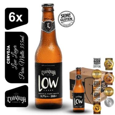 Imagem de Cerveja Low Lager Puro Malte Louvada 355ml Kit 6 unidades Sem Glúten -