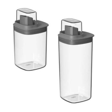 Imagem de Kit 2 Dispense 1,5L e 1L para Amaciante, Alvejante, Sabão em Pó, Produ