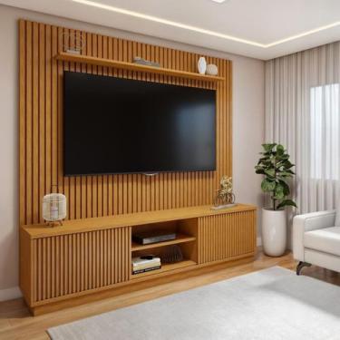 Imagem de Rack com Painel Ripado para TV até 75 Polegadas com LED 100% MDF 220CM