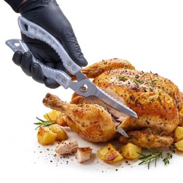 Imagem de Tesoura Cozinha Trinchante Corta Osso Frango Inox Resistente - Premium