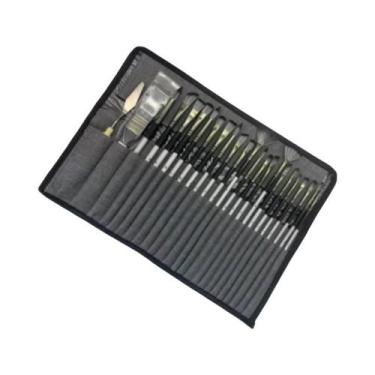 Imagem de Conjunto De 24 Pincéis Profissionais Para Pintura Com Espátula Para Ac