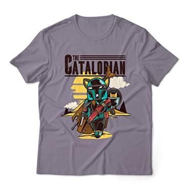 Imagem de Camiseta Geek Masculina The Catalorian Mandalorian Cat 7 Cores (M, Cinza Chumbo)