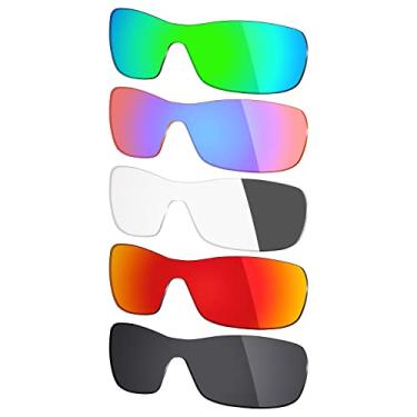Imagem de 5 pares de lentes polarizadas de substituição Mryok para óculos de sol Oakley Antix – Stealth preto/vermelho fogo/cinza fotocromático/rosa cobalto/verde esmeralda