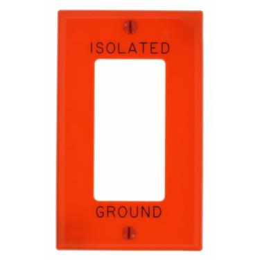 Imagem de Leviton 80401-IG 1-Gang Decora/GFCI Device Wallplate, terreno isolado carimbado, laranja