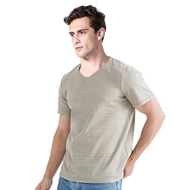 Imagem de Camiseta Antiradiação | Camiseta Gola V Com Proteção EMF 5G | Fibra Prata 100 RF E EMF Blindagem Proteção Anti-Radiação