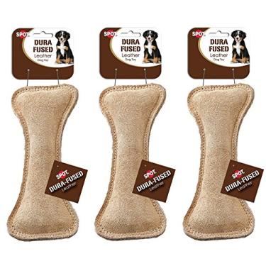 Imagem de Ethical Pet Dura Brinquedo para cães de osso de couro, 18 cm (3 ossos)