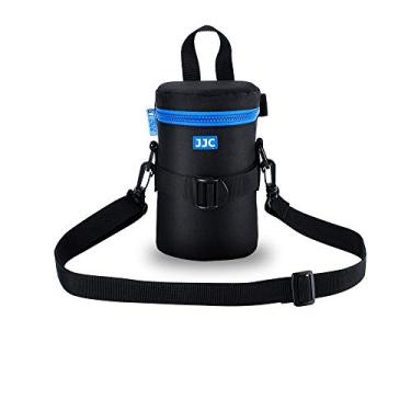 Imagem de JJC Bolsa de lente de câmera para Canon RF 85 mm EF-S 55-250 mm EF 24-70 mm para Nikkor AF 70-300 mm e mais, bolsa protetora para lentes de poliéster com zíper tamanho interno 7,9 x 15,5 cm