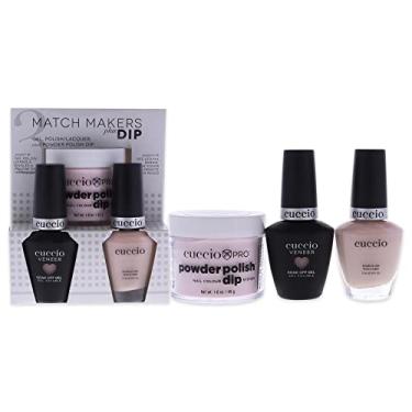 Imagem de Match Makers Plus Dip – See All Montreal by Cuccio para mulheres – 3 unidades de sistema de polimento de pó profissional de 45 g, gel de imersão de 12 g, esmalte de unhas colorido de 12 g