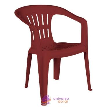 Imagem de Cadeira Tramontina Atalaia Basic com Braços em Polipropileno Vermelho Tramontina