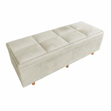 Imagem de Calçadeira Baú Milão Solteiro 90 cm Suede Bege